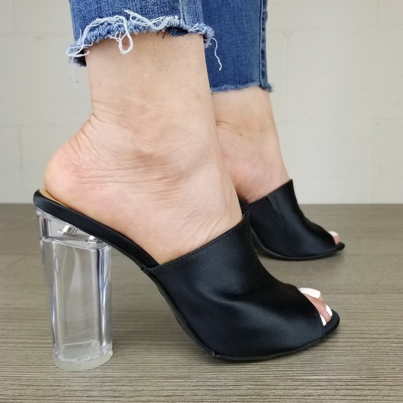 sale!! BAMBOO Black with clear heels - Picture 3 of 4
